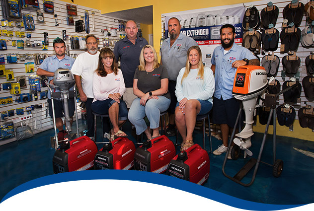 Abel's Marine Staff in our showroom